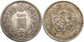 Japan
Japan. 1 Yen 1894 

Patyna.KM A25.3

Details: 26,89 g Ag 
Condition: 3 (VF)