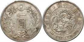 Japan
Japan. 1 Yen 1900 

Patyna. Moneta lekko nadpiłowana na rancie.KM A25.3

Details: 26,95 g Ag 
Condition: 3+ (VF+)