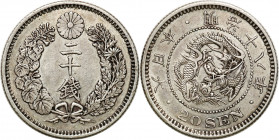 Japan
Japan. 20 Dream 1885 

Patyna.KM 24

Details: 5,40 g Ag 
Condition: 3/3+ (VF/VF+)