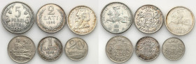 Lithuania and Latvia
Lithuania, Latvia. 20, 50 Santime 1922, 1-5 years and 1925-1936, set of 6 coins 

Zestaw zawiera 6 monet, z czego 4 monety sre...