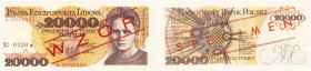 Banknotes of the Polish People's Republic - Specimens
POLSKA / POLAND / POLEN / POLOGNE / POLSKO

SPECIMEN / PATTERN. 20.000 zlotych 1989 seria A ...