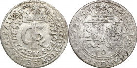 John II Casimir 
POLSKA/ POLAND/ POLEN / POLOGNE / POLSKO

Jan II Kazimierz. Tymf (złotówka) 1664 Bydgoszcz 

Dość czytelny egzemplarz, resztki p...