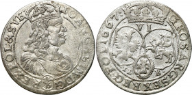 John II Casimir 
POLSKA/ POLAND/ POLEN / POLOGNE / POLSKO

Jan II Kazimierz Szóstak (6 groszy) 1667 TLB, Bydgoszcz 

Odmiana z herbem Ślepowron n...