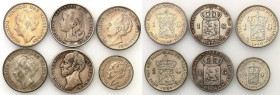 Netherlands

Niderlandy. 1/2 guldena do 1 guldena 1848-1940, zestaw 6 monet

Monety w różnym stanie zachowania, różnych władców.

Details: 54,55...