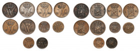 Netherlands
Netherlands. 1/2 to 1 cent 1827-1877, set of 10 coins 

Monety w różnych stanach zachowania od 2-/3/+ do 3.

Details: Cu 
Condition:...