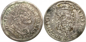 John II Casimir 
POLSKA/ POLAND/ POLEN / POLOGNE / POLSKO

Jan II Kazimierz. Ort (18 groszy) 1651, Wschowa 

Aw.: Popiersie króla w prawo w wieńc...
