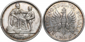 PROBE coins of the Second Polish Republic
POLSKA / POLAND / POLEN / POLOGNE / POLSKO

PROBA / SPECIMEN Konstytucja 5 zlotych 1925 - monogramy SW i ...