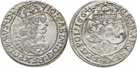 John II Casimir 
POLSKA/ POLAND/ POLEN / POLOGNE / POLSKO

Jan Kazimierz. Szóstak 1664 AT, Krakow / Cracow - ATTRACTIVE 

Na rewersie tarcze herb...