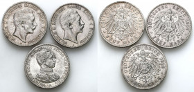 Germany
Germany, Prussia. 5 marks 1902 A, 1907 A, 1914 A, Berlin, set of 3 coins 

Wariant z popiersiem cesarza w mundurze stan 2-. Pozostałe dwie ...