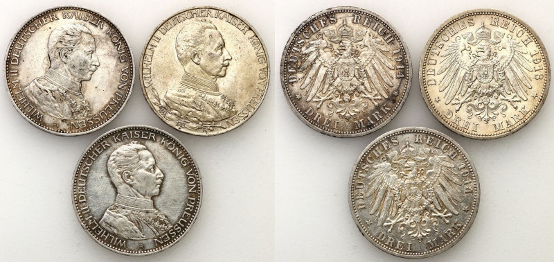 Germany
Germany, Prussia. 3 mark 1913, 1914 A, Berlin 

Rocznik 1913 pięknie ...