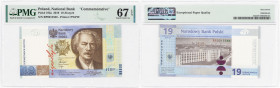 Polish banknotes 1994-2021
POLSKA / POLAND / POLEN / POLOGNE / POLSKO

III RP. 19 zlotych 2019 seria RP 100-lecie PWPW, PMG 67 EPQ 

Egzemplarz w...