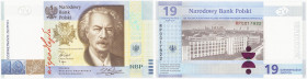 Polish banknotes 1994-2021
POLSKA / POLAND / POLEN / POLOGNE / POLSKO

III RP. 19 zlotych 2019 seria RP 100-lecie PWPW 

Idealnie zachowany, bank...