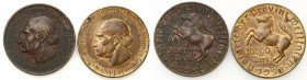 Germany
Germany, Westphalia, 10,000, 5 million marks 1923, set of 2 coins 

Zestaw 2 monet. Patyna.

Details: tombak złocony 
Condition: 3+/3- (...