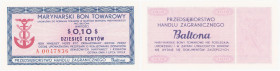 Polish banknotes 1994-2021
POLSKA / POLAND / POLEN / POLOGNE / POLSKO

Marynarski bon towarowy na 10 centów 1973 seria A - PHZ Baltona 

Pięknie ...