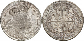 Augustus III the Sas 
POLSKA / POLAND / POLEN / SACHSEN / SAXONY / FRIEDRICH AUGUST II / DRESDEN / LEIPZIG

August III Sas. Ort (18 groszy) 1755 Li...