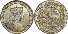 Augustus III the Sas 
POLSKA / POLAND / POLEN / SACHSEN / SAXONY / FRIEDRICH AUGUST II / DRESDEN / LEIPZIG

August III Sas. Ort (18 groszy) 1756 Li...