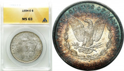USA (United States of America)
USA. Dollar 1884 O, New Orleans ANACS MS63 - BEAUTIFUL 

Wspaniale zachowany egzemplarz, intensywny połysk menniczy....