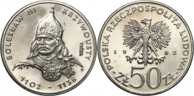 Nickel Probe Coins
POLSKA / POLAND / POLEN / PATTERN / PRL / PROBE / SPECIMEN

PRL. PROBA / SPECIMEN Nickel 50 zlotych 1982 – Bolesław Krzywousty –...