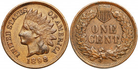USA (United States of America)
USA. Cent 1898, Philadelphia, Indian's head type - NO 

Ładnie zachowany.KM 90a

Details: 3,05 g 
Condition: 2- (...