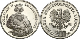 Nickel Probe Coins
POLSKA / POLAND / POLEN / PATTERN / PRL / PROBE / SPECIMEN

PRL. PROBA / SPECIMEN Nickel 200 zlotych 1981 – Bolesław Śmiały – pó...