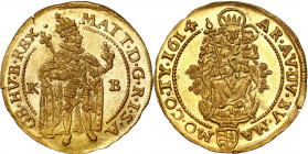 Ungarn
Hungary. Matthias II (1608-1619). Ducat 1614 KB, Kremnica - EXCELLENT 

Aw.: Stojący cesarz w zbroi, legenda otokowaRw.: Madonna z dzieciątk...