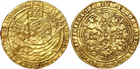 Great Britain
England. Edward III (1327-1377). Noble undated, London 

Moneta lekko falowana z poprawnymi detalami.Spink 1521

Details: 7,78 g Au...