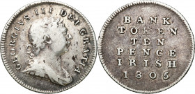 Great Britain
United Kingdom, George III (17601820). Token 10 pence 1805, Birmingham 

Patyna.KM-Tn3

Details: 4,11 g Ag 
Condition: 3 (VF)