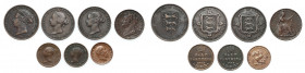 Great Britain
Great Britain and Jersey. 1/2 to 1 farthing to, set of 7 coins - rarer 

Rzadszy 1/2 farthing 1902. Ciekawy zestaw.Monety w różnych s...