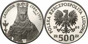 Nickel Probe Coins
POLSKA / POLAND / POLEN / PATTERN / PRL / PROBE / SPECIMEN

PRL. PROBA / SPECIMEN Nickel 500 zlotych 1988 – Jadwiga 

Piękny e...