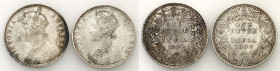 Great Britain: British India
British India. Victoria (1837-1901). Rupee 1879, 1892, set of 2 coins 

Patyna.KM. 492

Details: 23,26 g Ag łącznie ...