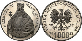 Nickel Probe Coins
POLSKA / POLAND / POLEN / PATTERN / PRL / PROBE / SPECIMEN

PRL. PROBA / SPECIMEN Nickel 1000 zlotych 1987 - Kazimierz Wielki 
...