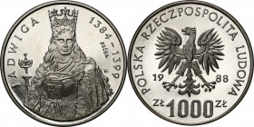Nickel Probe Coins
POLSKA / POLAND / POLEN / PATTERN / PRL / PROBE / SPECIMEN

PRL. PROBA / SPECIMEN Nickel 1000 zlotych 1988 – Jadwiga 

Piękny ...
