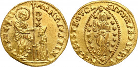 Italy
Italy, Venice, Marco Antonio Giustinian (1684-1688), Sequin (zecchino) undated - BEAUTIFUL 

Pięknie zachowana moneta z pełnym lustrem mennic...