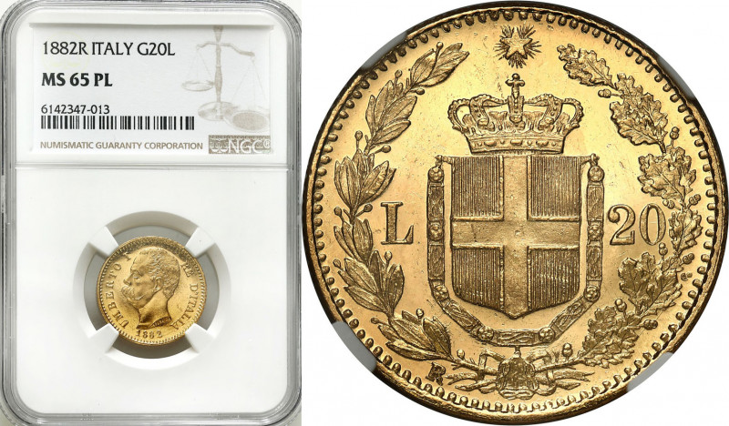 Italy
Italy. Umberto I (1878-1900). 20 lire 1882R, Rome NGC MS65 PL - BEAUTIFUL...