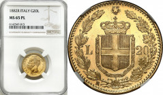 Italy
Italy. Umberto I (1878-1900). 20 lire 1882R, Rome NGC MS65 PL - BEAUTIFUL 

Złota moneta o wadze 6,452 g&nbsp; próby 900.Egzemplarz otrzymał ...