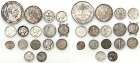 World coins sets
World - USA, Bolivia, Canada, Finland, Austria, Germany, Australia, set of 16 coins 

Zróżnicowany zestaw srebrnych monet. Pozycje...