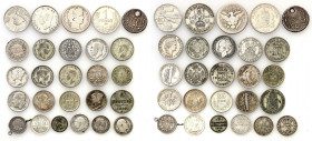 World coins sets
World - USA, Austria, Holandia, Francja, Wielka Brytania, zestaw 26 monet srebrnych

Zróżnicowany zestaw monet srebrnych.
Pozycje...