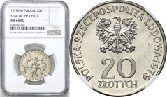 Coins Poland People Republic (PRL)
POLSKA / POLAND / POLEN / POLOGNE / POLSKO

PRL. 20 zlotych 1979 Rok Dziecka NGC MS66 (Proof like) (2MAX) 

Dr...