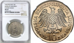 Coins Poland People Republic (PRL)
POLSKA / POLAND / POLEN / POLOGNE / POLSKO

PRL. 10 zlotych 1964 Kazimierz Wielki (napis wklęsły) NGC MS67 (MAX)...