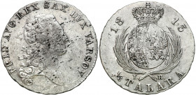 Duchy of Warsaw
POLSKA/ POLAND/ POLEN / POLOGNE / POLSKO

Księstwo Warszawskie. 1/3 talara (2 zlote) 1813 IB, Warsaw 

Aw.: Głowa księcia w prawo...