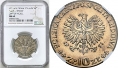 Coins Poland People Republic (PRL)
POLSKA / POLAND / POLEN / POLOGNE / POLSKO

PRL. PROBA / SPECIMEN CuNi. 10 zlotych 1971 FAO chleb dla świata NGC...