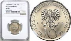 Coins Poland People Republic (PRL)
POLSKA / POLAND / POLEN / POLOGNE / POLSKO

PRL. 10 zlotych 1975 Adam Mickiewicz NGC MS66 

Ładny egzemplarz, ...