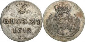 Duchy of Warsaw
POLSKA/ POLAND/ POLEN / POLOGNE / POLSKO

Księstwo Warszawskie. 5 groszy 1812 IB, Warsaw 

Wyjątkowo dobrze widoczne przebicie ze...