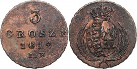 Duchy of Warsaw
POLSKA/ POLAND/ POLEN / POLOGNE / POLSKO

Księstwo Warszawskie. Trojak (3 grosze) 1812 IB, Warsaw – VERY ATTRACTIVE 

Moneta trud...