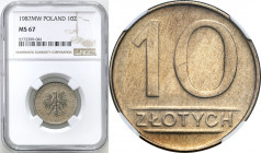 Coins Poland People Republic (PRL)
POLSKA / POLAND / POLEN / POLOGNE / POLSKO

RL. 10 zlotych 1987 nominał NGC MS67 (MAX) 

Najwyższa nota gradin...