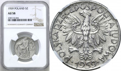 Coins Poland People Republic (PRL)
POLSKA / POLAND / POLEN / POLOGNE / POLSKO

PRL. 5 zlotych 1959 Rybak, PODDWÓJNE SŁONECZKO NGC AU58 

Bardzo p...