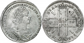 Collection of russian coins
RUSSIA / RUSSLAND / РОССИЯ

Rosja. Peter I. Rubel (Rouble) 1724, Krasnyj Dwor (Moskwa) 

Aw.: Popiersie cara w wieńcu...
