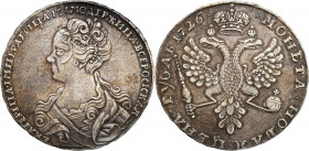 Collection of russian coins
RUSSIA / RUSSLAND / РОССИЯ

Catherine I. Rubel (Rouble) 1726, Moskwa - RARE 

Aw.: Popiersie Carycy w lewo, napis wok...