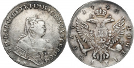 Collection of russian coins
RUSSIA / RUSSLAND / РОССИЯ

Rosja, Elizabeth. Rubel (Rouble) 1742/3 ММД, Moskwa - PRZEBITKA DATY 

Aw.: Popiersie car...