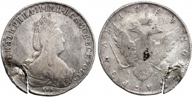 Collection of russian coins
RUSSIA / RUSSLAND / РОССИЯ

Rosja. Catherine II. Rubel (Rouble) 1788 СПБ-АК, Petersburg 

Uszkodzony krążek. Bitkin 2...